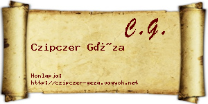 Czipczer Géza névjegykártya